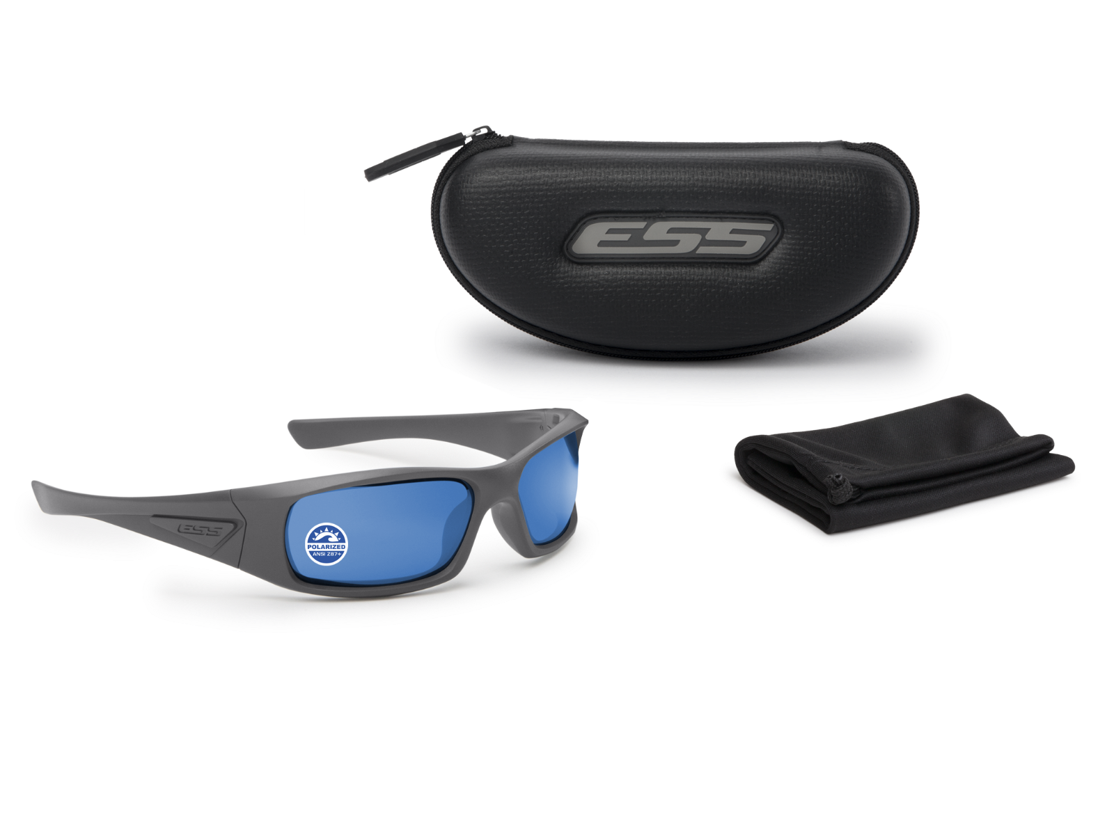 5B Heritage Matte Dark Gray w/Polarized Mirrored Blue - in the box image