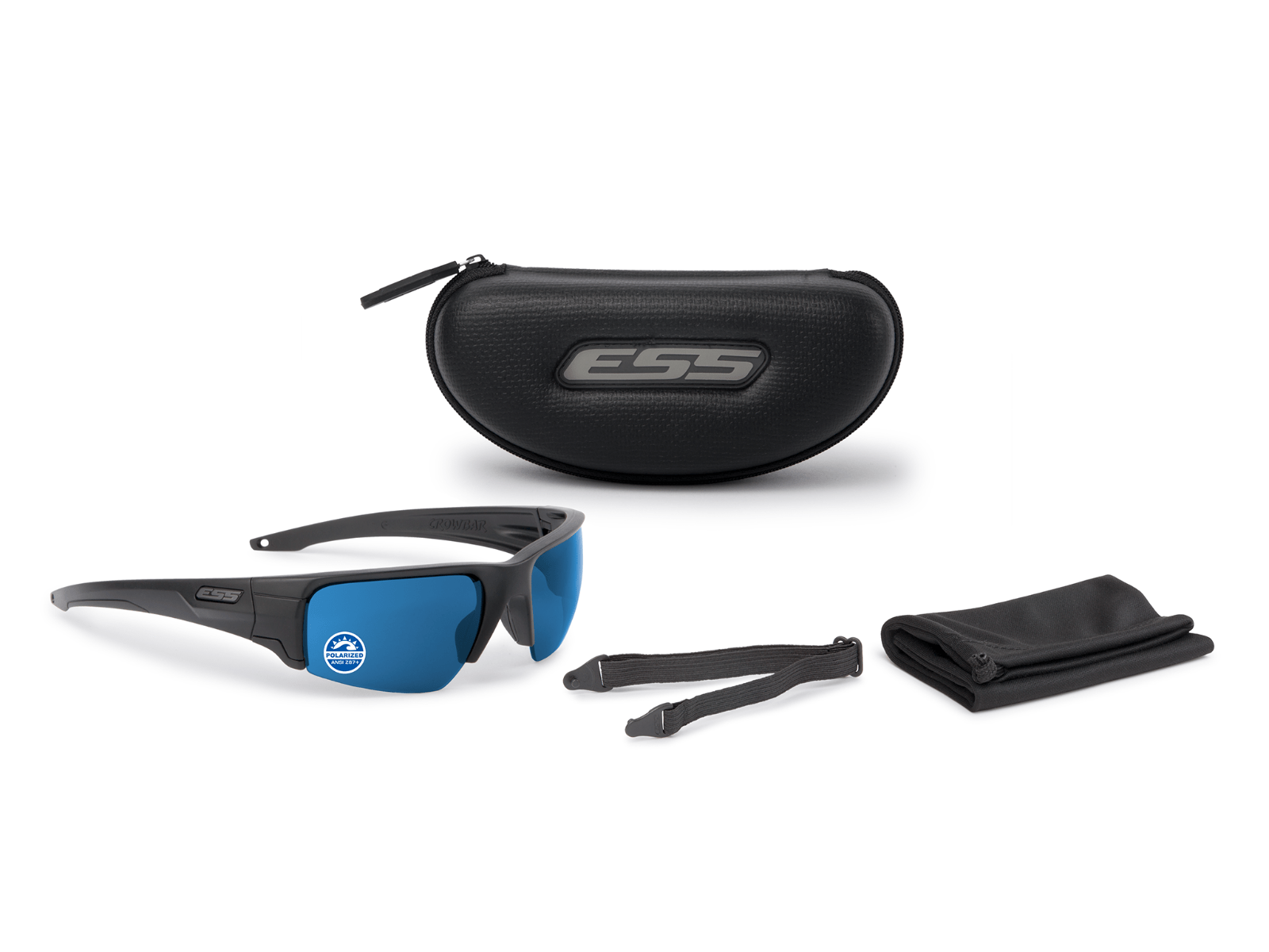 Crowbar Black w/Polarized Mirrored Blue - in the box image