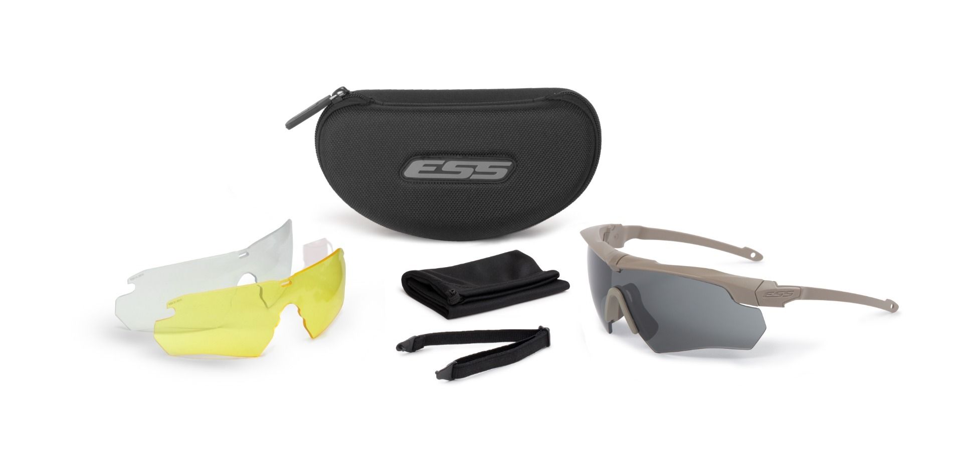 Crossbow Suppressor 3 Lens Kit Terrain Tan w/Clear, Smoke Gray & Hi-Def Yellow - in the box image